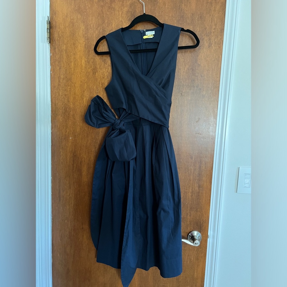 NAVY J. Crew A-line wrap dress with long ties